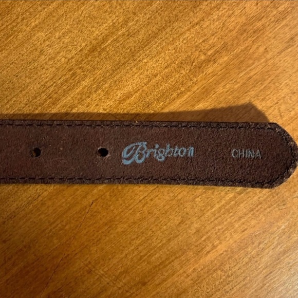 BRIGHTON BROWN LEATHER BRAIDED
WOMEN'S BELT SILVER-TONE EMBELLISHMENTS, SIZE 32 - Picture 7 of 7